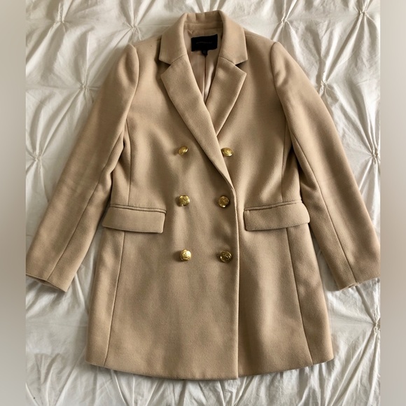Banana Republic Double Breasted Coat Blazer Cream Gold Buttons Size XS - Picture 1 of 9